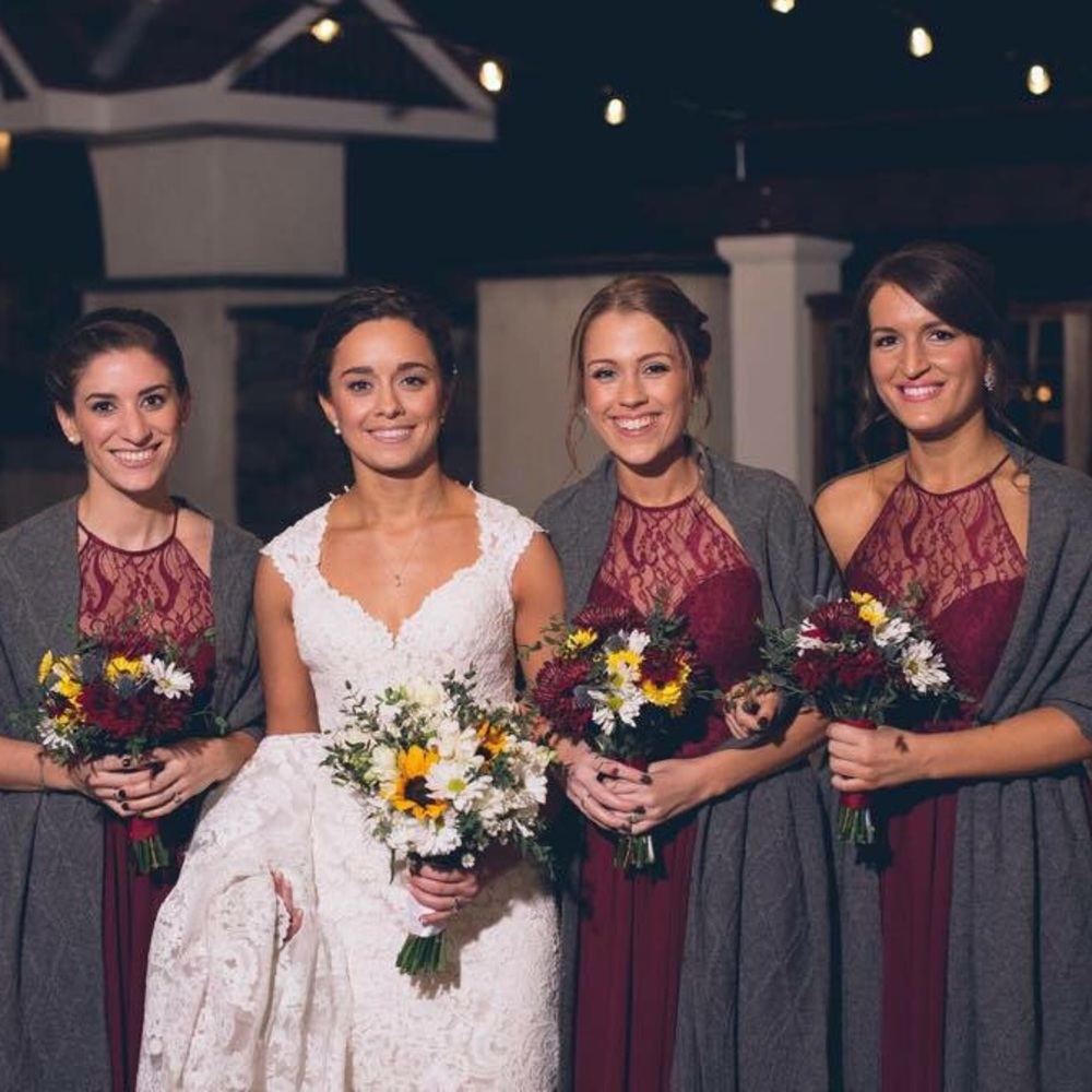 0 HayleyPaige Burgundy LaceChiffon 5613 Bridesmaid